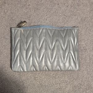 Silver Quilted Women's Pouch